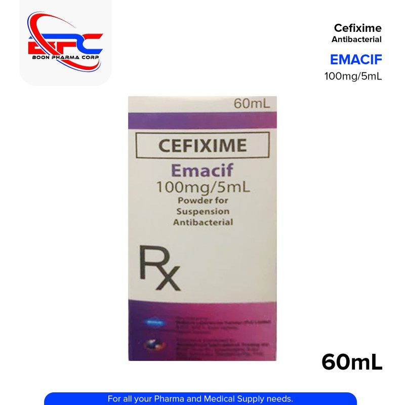 EMACIF Cefixime 100mg/5ml Powder for Oral Suspension 60ml