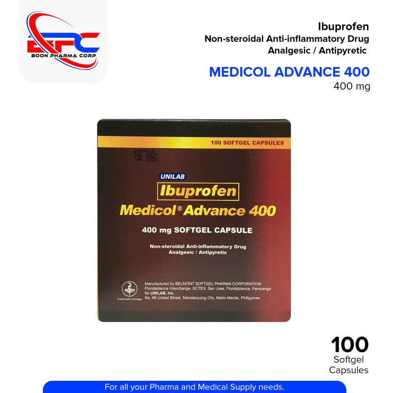 MEDICOL ADVANCE 400 Ibuprofen 400mg Soft gel Capsule 100's