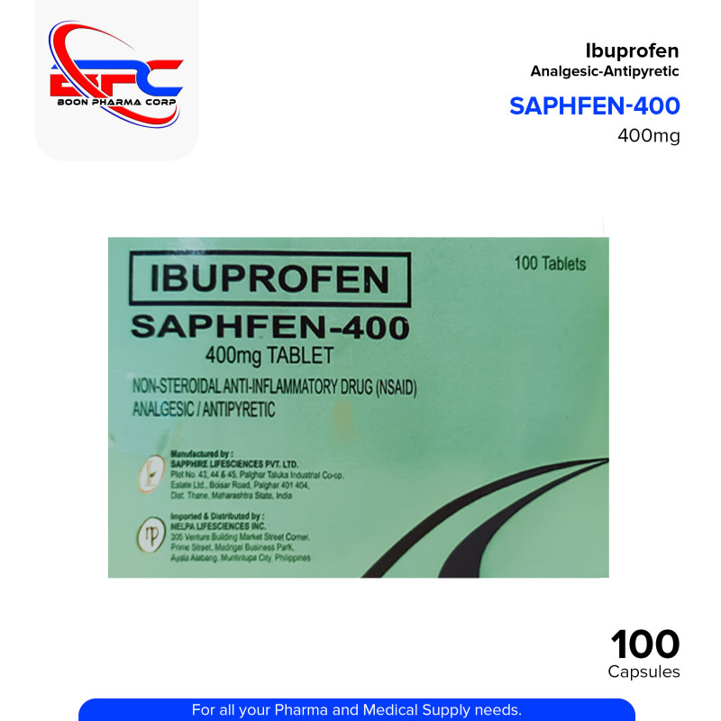 SAPHFEN Ibuprofen 400mg Tablet 100's