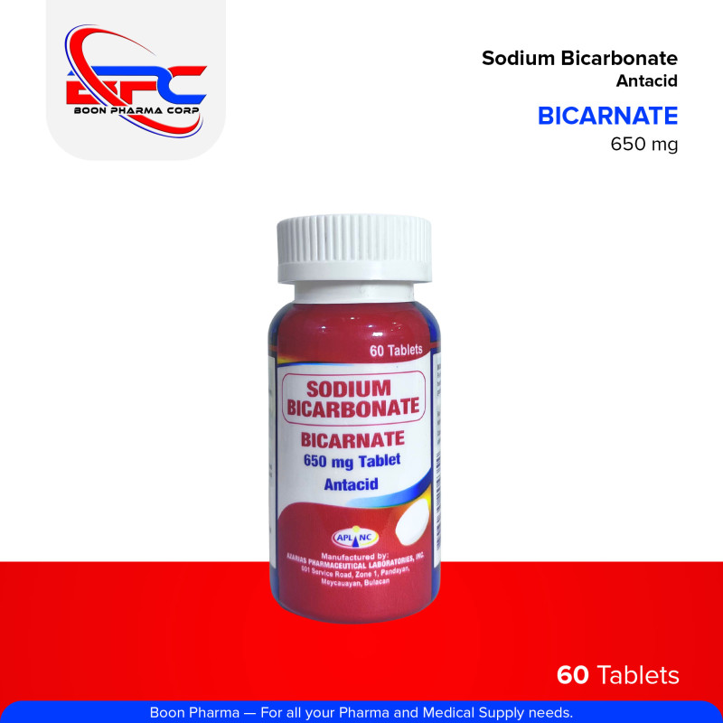 BICARNATE Sodium Bicarbonate 650mg Tablets 60's