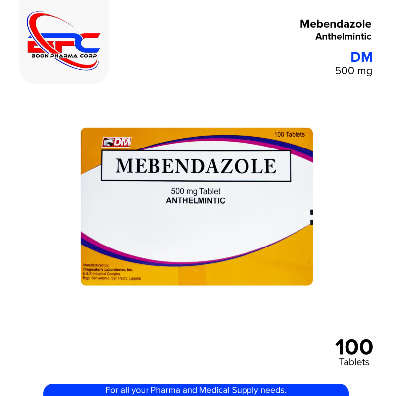 MEBENDAZOLE Anthelmintic 500 mg Tablet 100's
