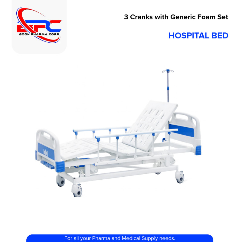 HOSPITAL BED 3 Cranks with Generic Foam Set
