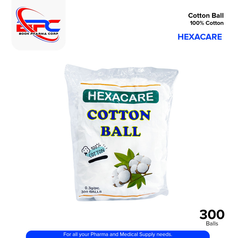 HEXACARE 100% Cotton Balls 0.3g/pc 300's