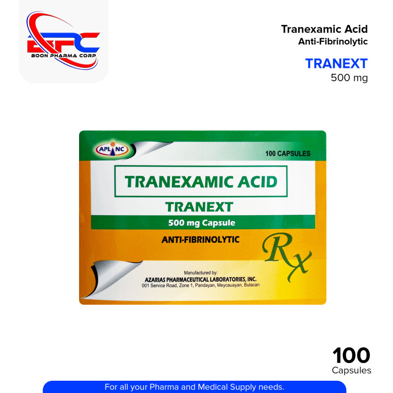 TRANEXT Tranexamic Acid Anti Fibrinolytic 500 mg Capsule 100's