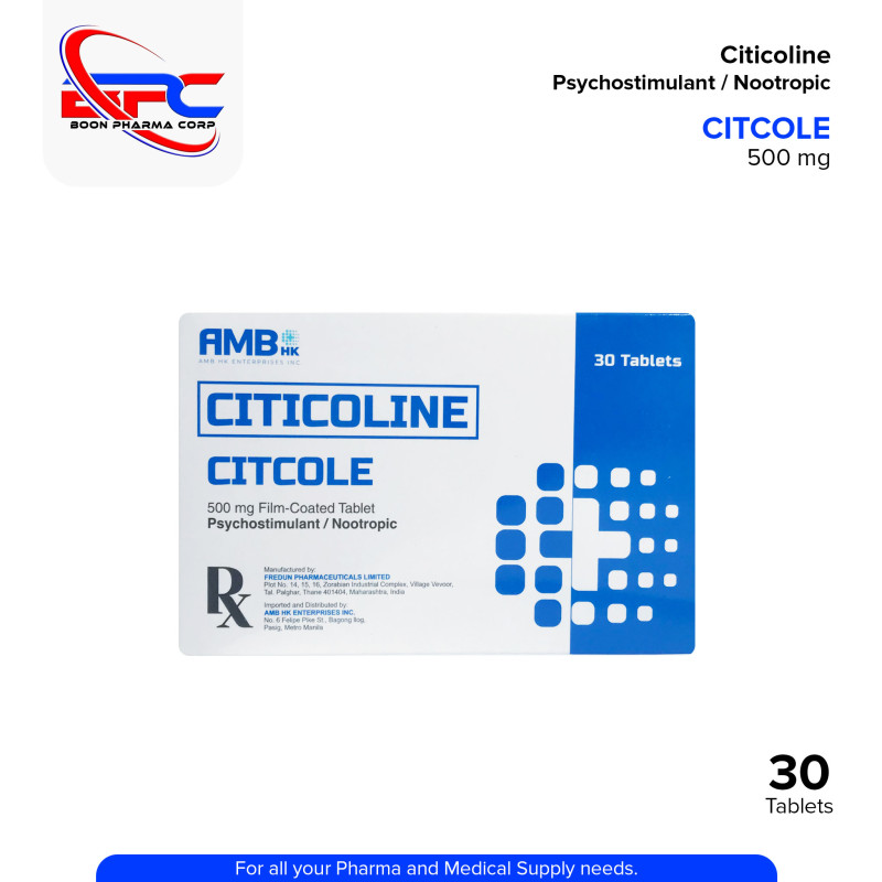 CITCOLE Citicoline Psychostimulant / Nootropic 500mg Tablet 30's