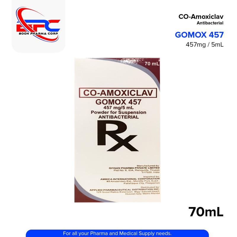 GOMOX Co Amoxiclav 457mg/5ml Powder for Suspension 70ml