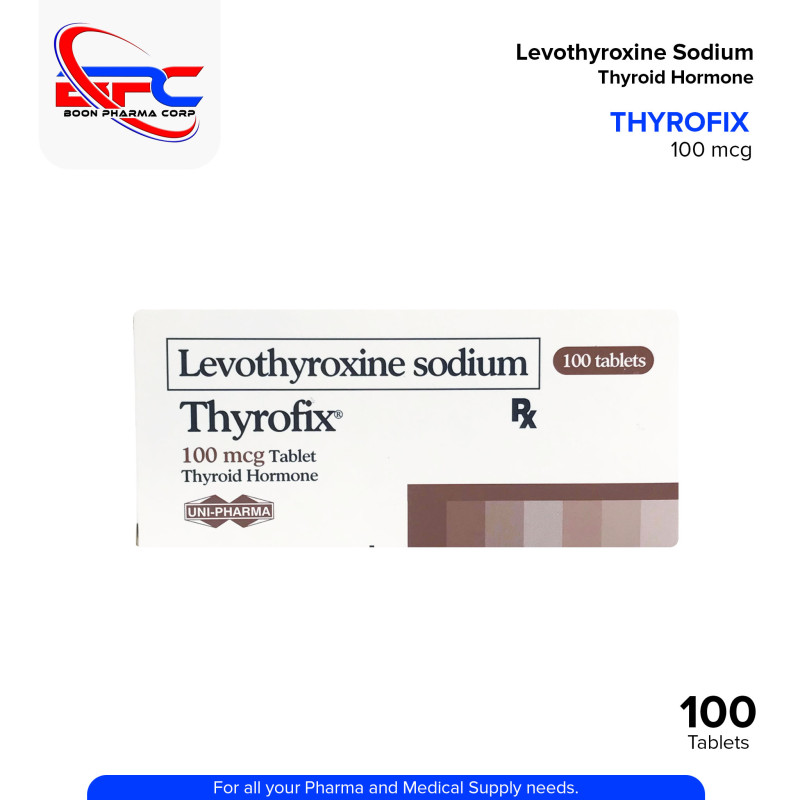 THYROFIX Levothyroxine Sodium 100 mcg Thyroid Hormone Tablet 100's