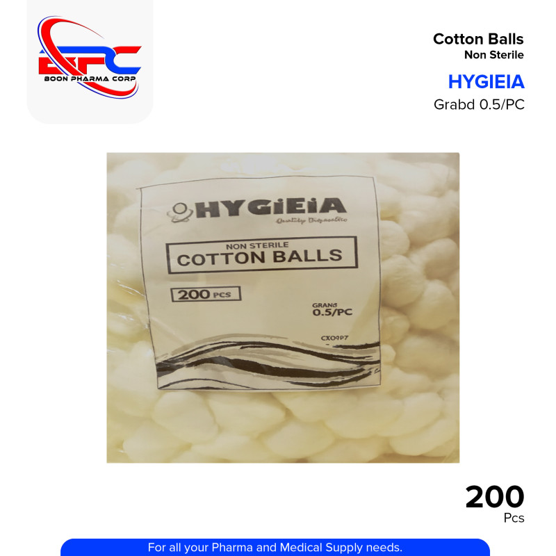 HYGIEIA Cotton Balls Non Sterile Pieces 200's