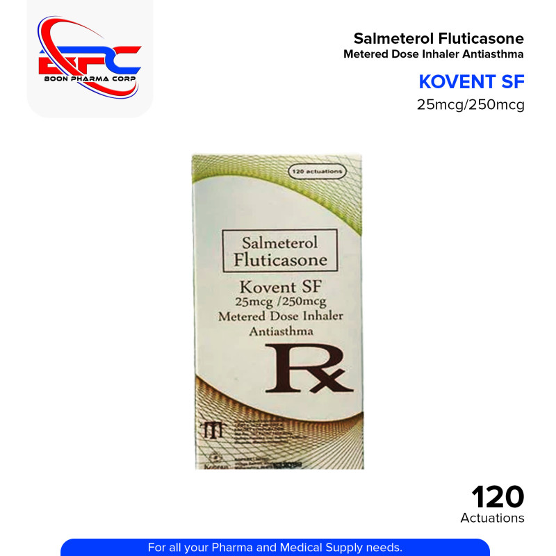 KOVENT SF Salmeterol Fluticasone 25mcg /250mcg Metered Dose Inhaler Actuation 120's