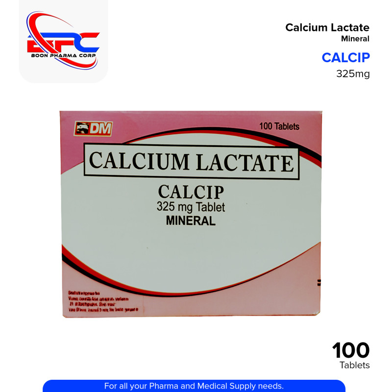 CALCIP Calcium lactate 325mg Tablet 100's