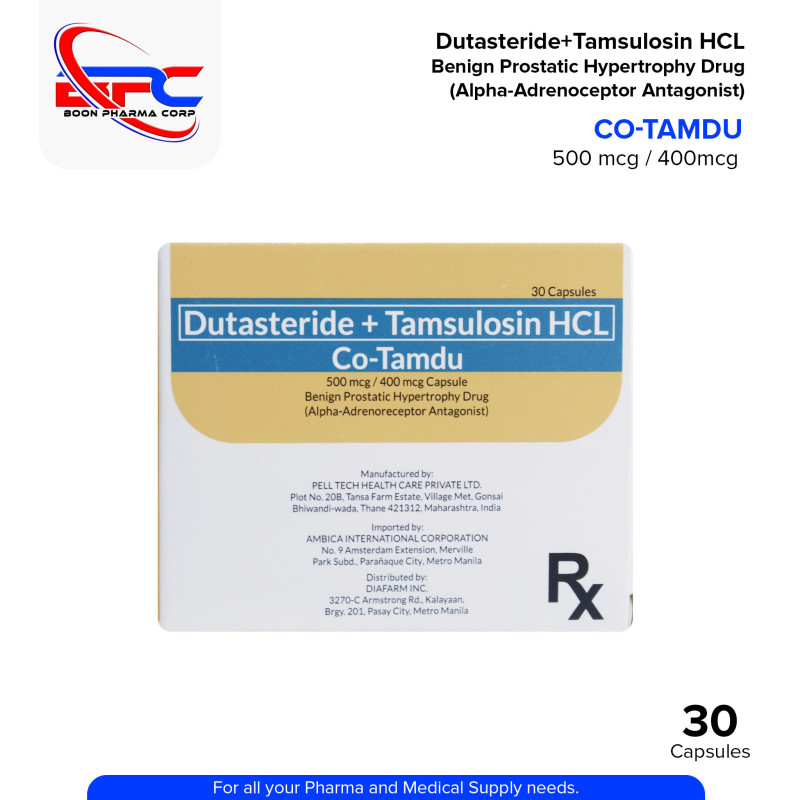 Dutasteride + Tamsulosin HCI (Co-Tamdu) 500mcg/400mcg Capsule 30's