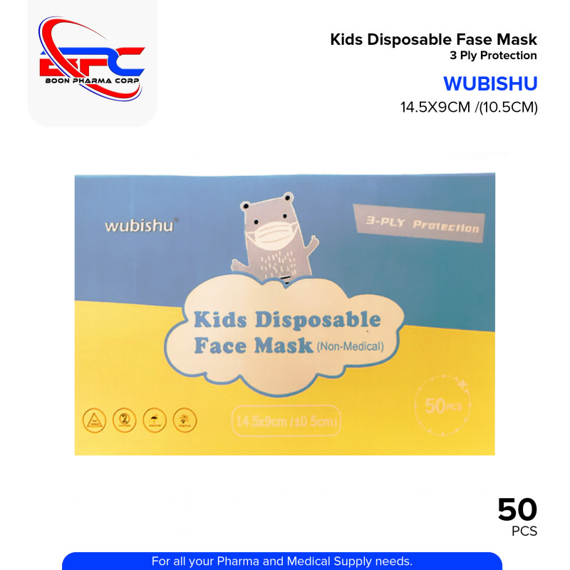 WUBISHU Kids Disposable Fase Mask 3 Ply Protection
