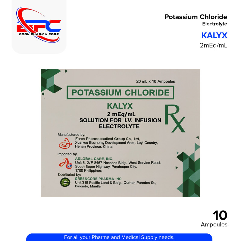 KALYX Potassium Chloride 2mEq/ml Solution for I.V Infusion 20ml x 5 Ampoules