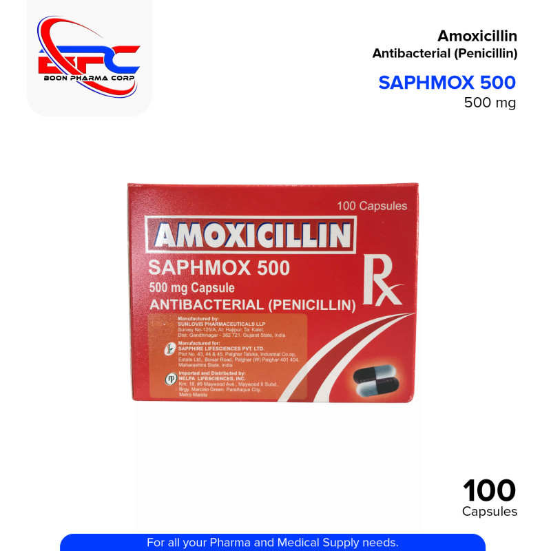 SAPHMOX Amoxicillin 500mg Capsule 100's