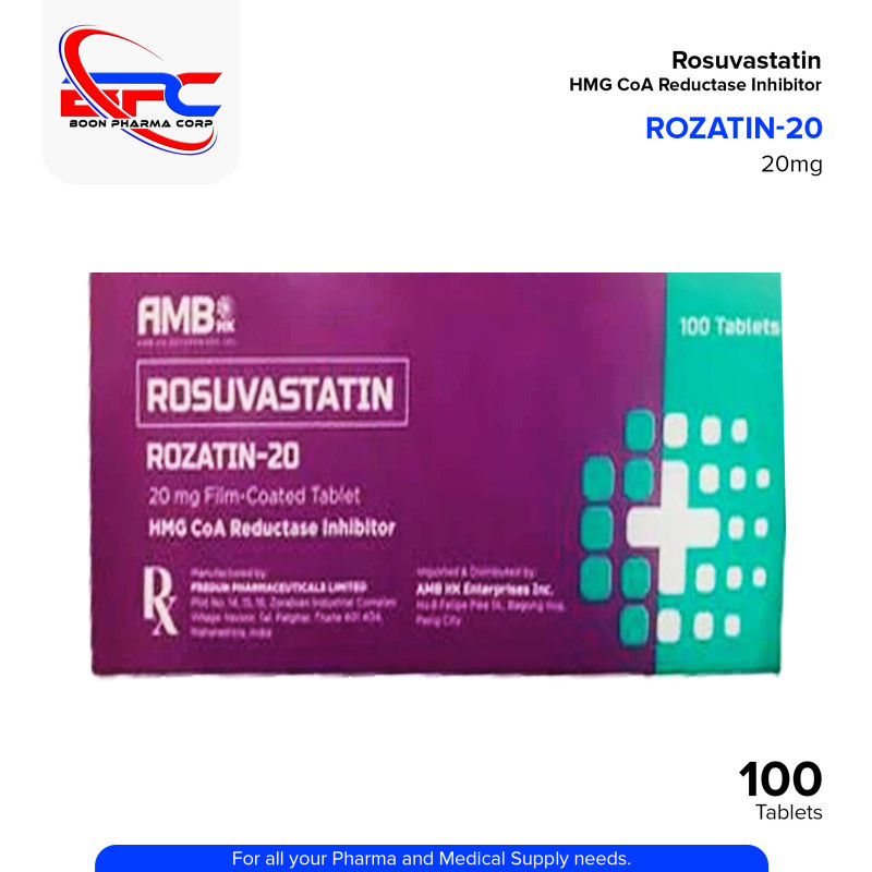 ROZATIN Rosuvastatin 20mg Film Coated Tablets 100's