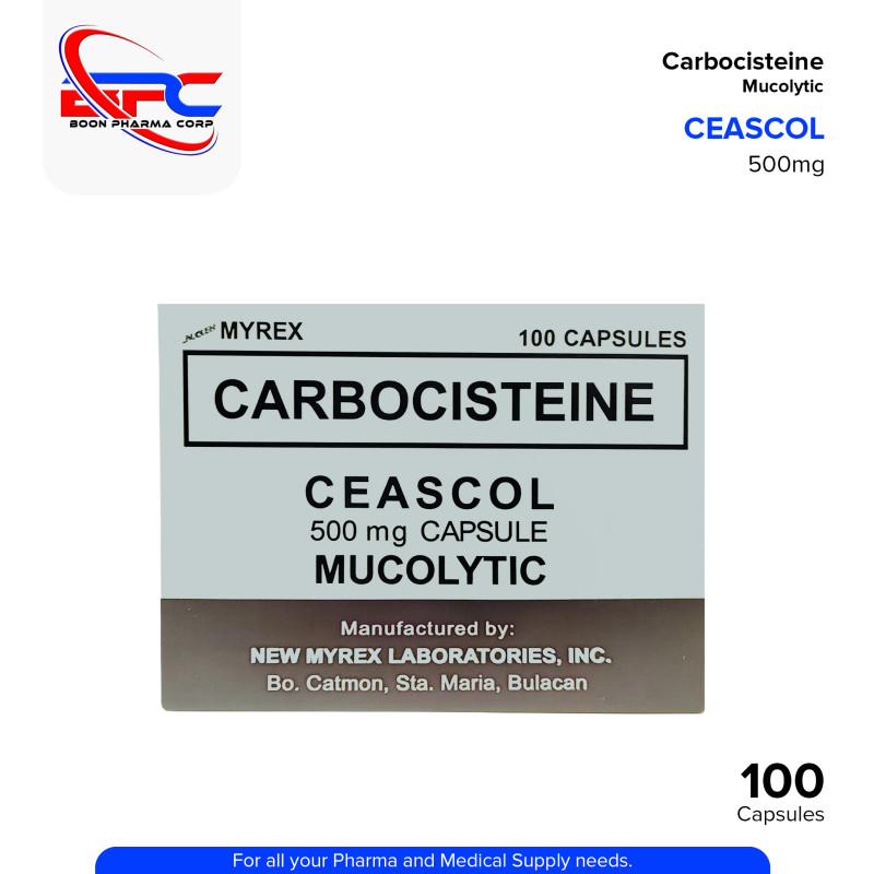 CEASCOL Carbocisteine 500mg Capsules 100's