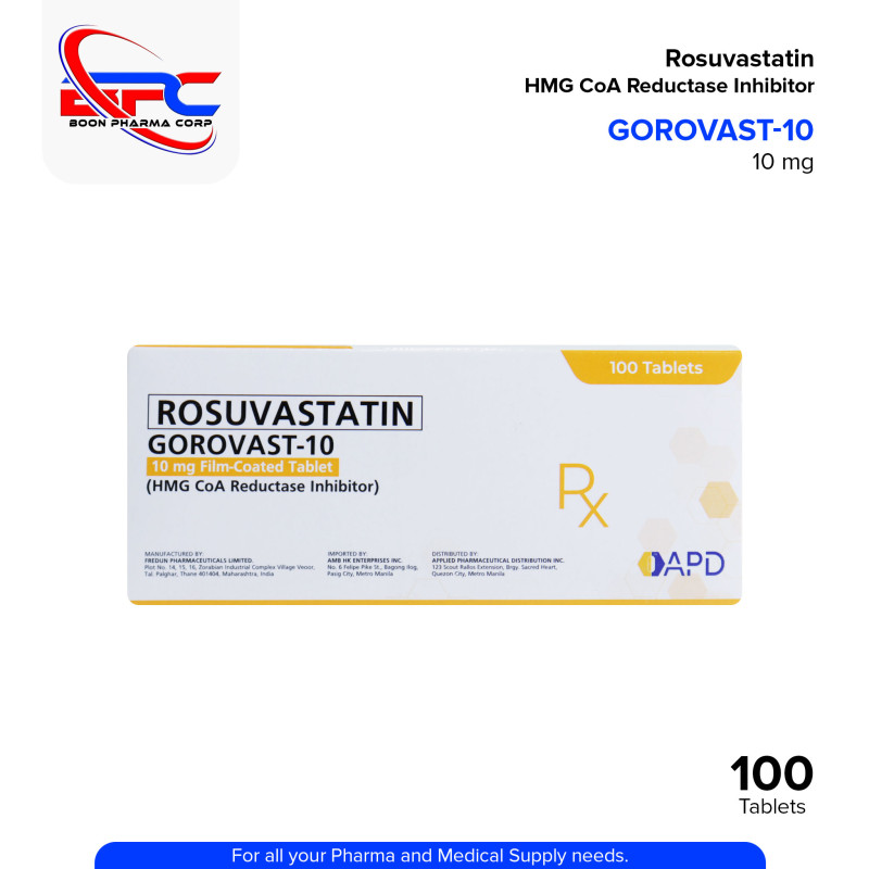 GOROVAST-10 Rosuvastatin HMG CoA Reductase Inhibitor 10mg Film-Coated Tablet 100's