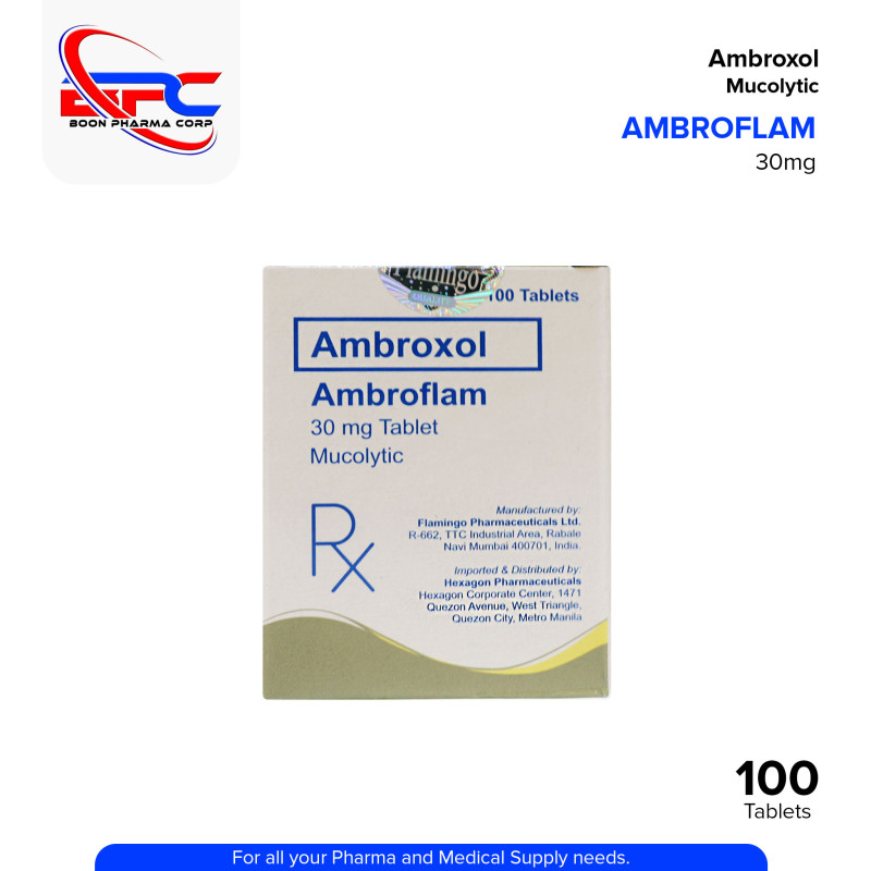 AMBROFLAM Ambroxol 30mg Mucolytic Tablets 100's