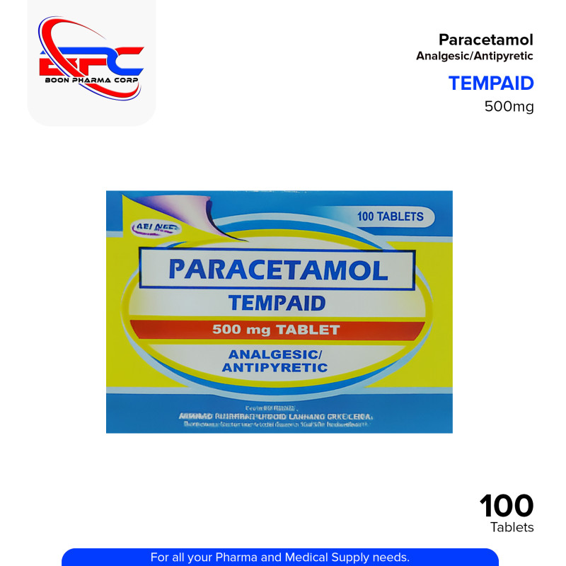 TEMPAID Paracetamol 500mg Tablet 100's