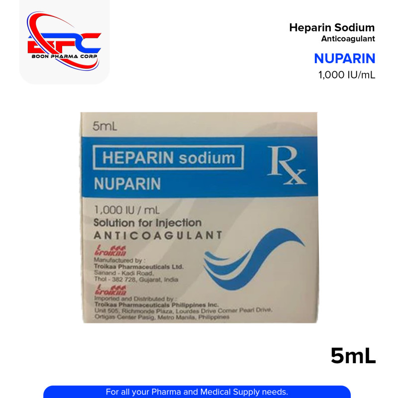 NUPARIN Heparin Sodium 1000 IU 5ml IV Vial 1's