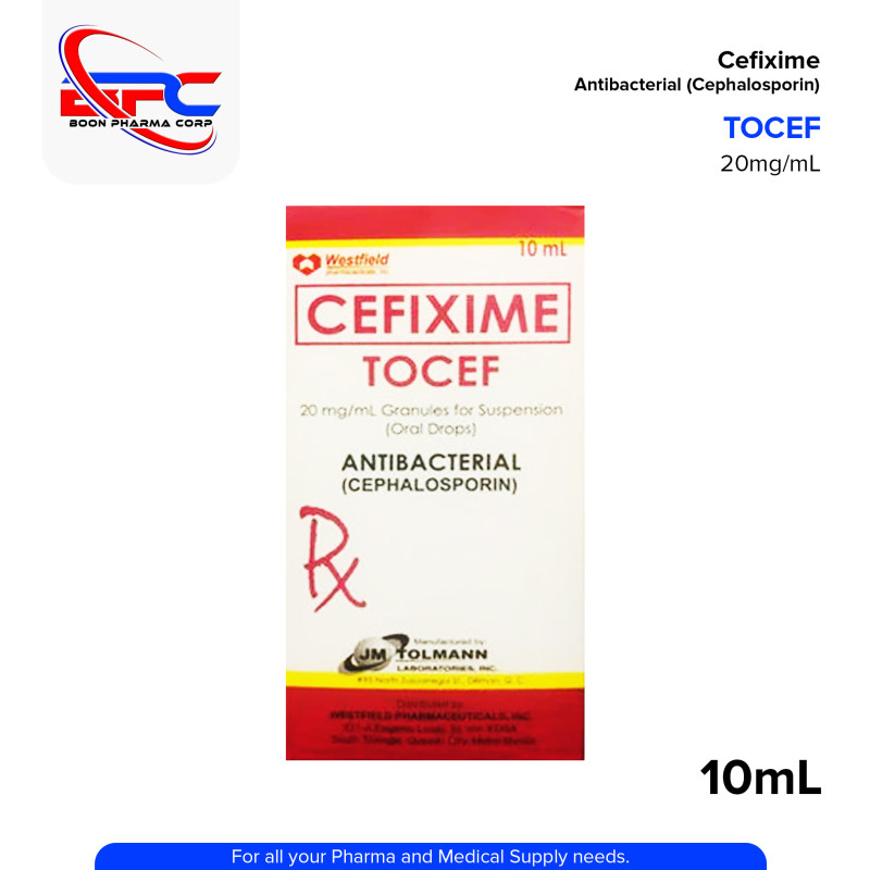 TOCEF Cefixime 20mg/ml Granules For Suspension Oral Drops 10ml