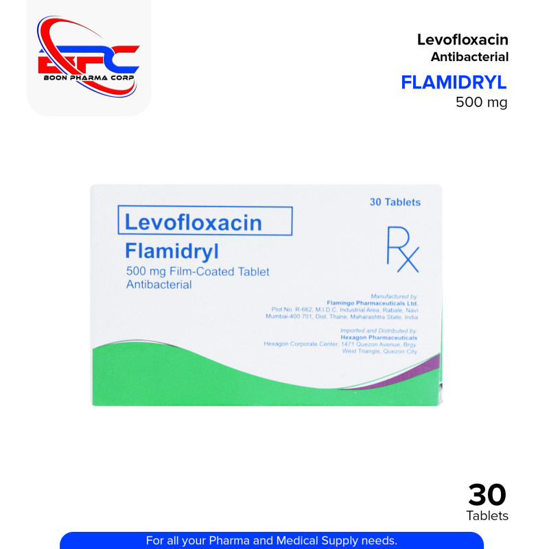 FLAMIDRYL Levofloxacin 500mg Film Coated Tablet 30's
