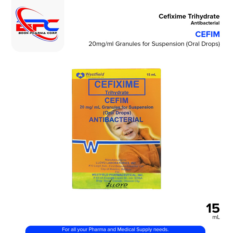 CEFIM Cefixime Trihydrate 20mg/ml Granules for Suspension (Oral Drops) 15ml