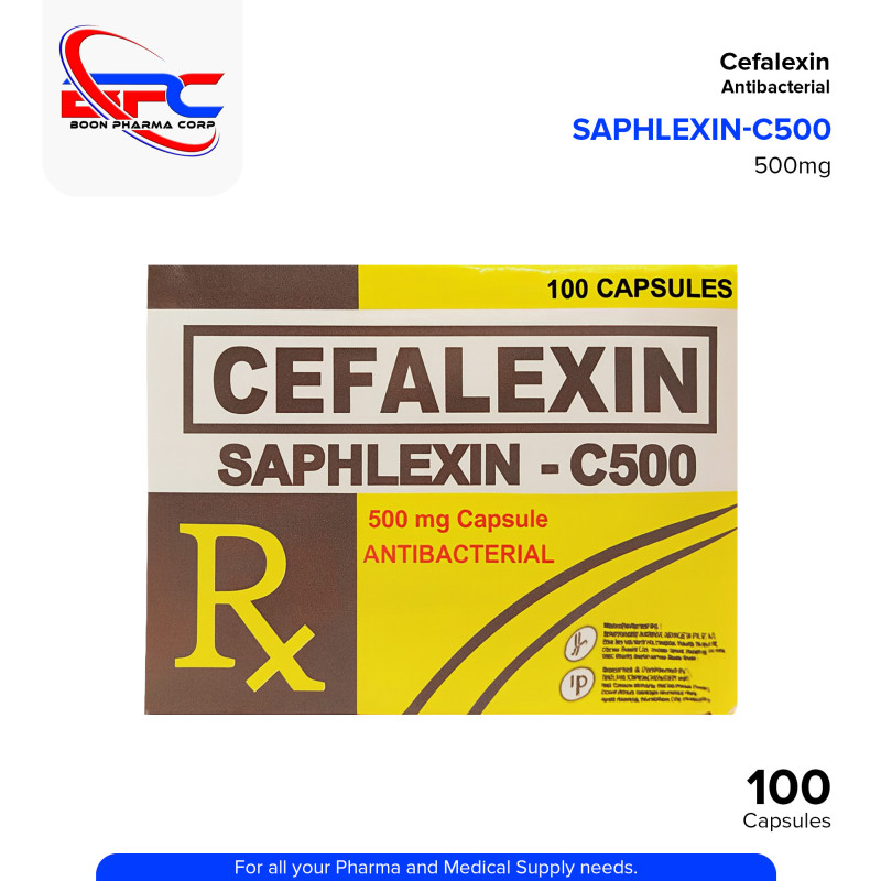 SAPHLEXIN Cefalexin 500mg Capsule 100's