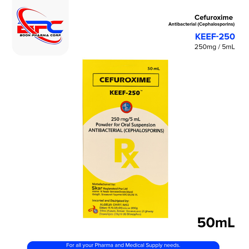 KEEF Cefuroxime 250mg/5ml Powder for Oral Suspension 50ml