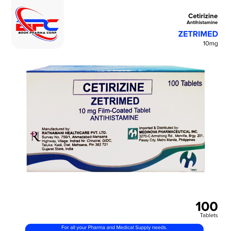 ZETRIMED Cetirizine 10mg Film Coated Tablet 100's
