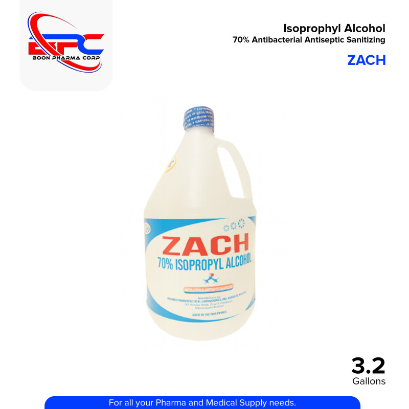 ZACH Isoprophyl Alcohol 70% Antibacterial Antiseptic Sanitizing 3.2 Gallon 1's