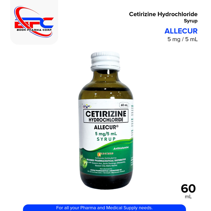ALLECUR Cetirizine Hydrochloride Syrup 5 mg / 5 mL 60mL