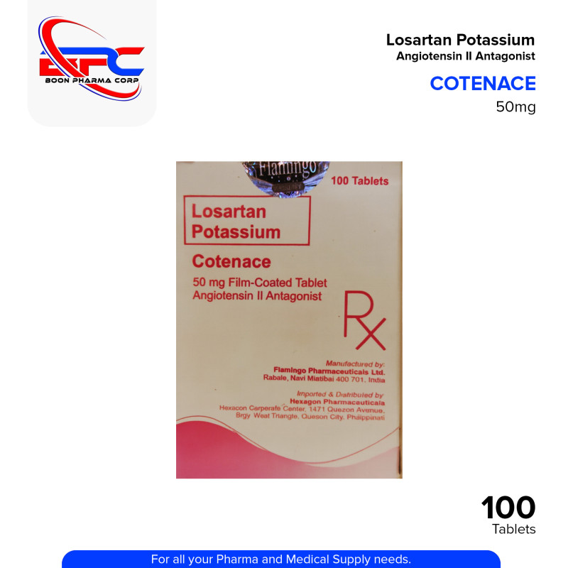COTENACE Losartan Potassium 50mg Film Coated Tablet 100's