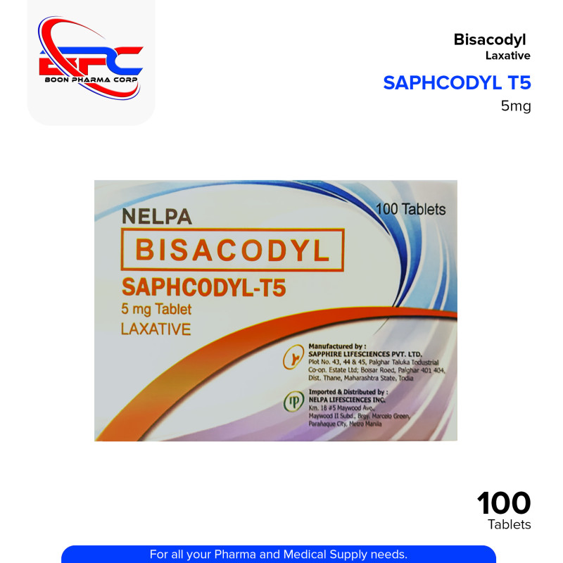 SAPHCODYL-T5 Bisacodyl 5mg Laxative Tablet 100's