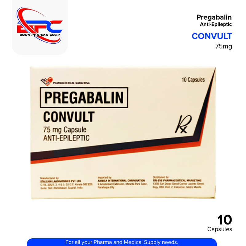 CONVULT Pregabalin 75mg Anti Epileptic Capsule 10's
