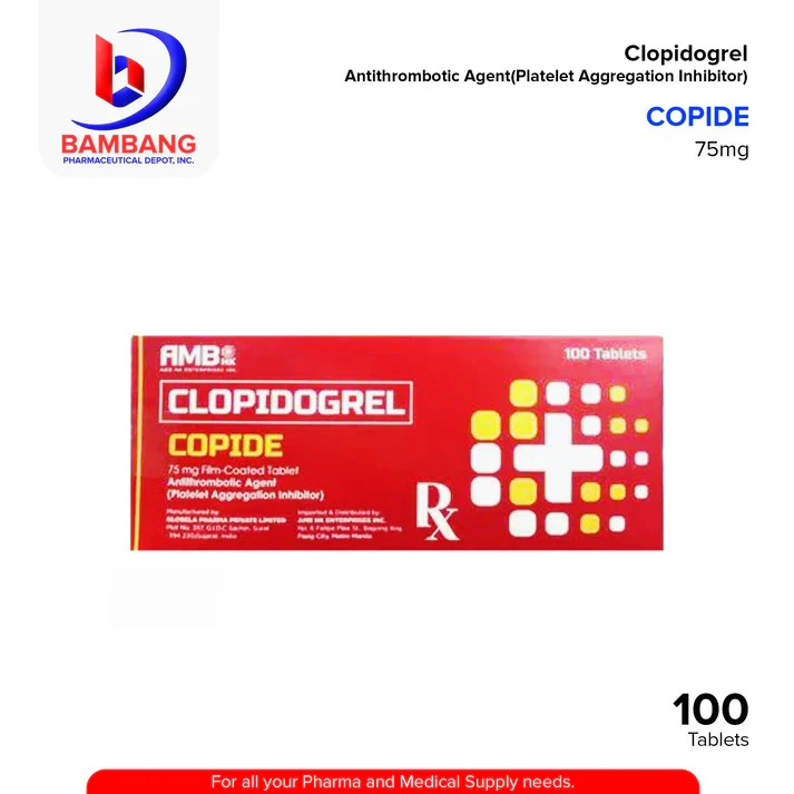 COPIDE Clopidogrel 75mg Film Coated Tablets 100's