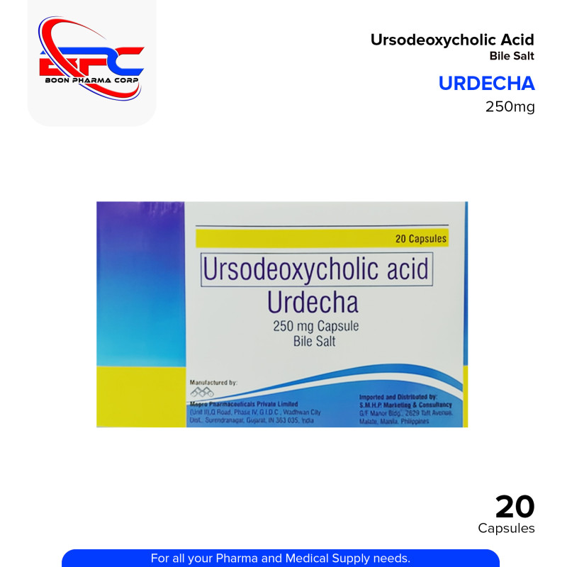 URDECHA Ursodeoxycholic Acid 250mg Capsule Bile Salt 20's