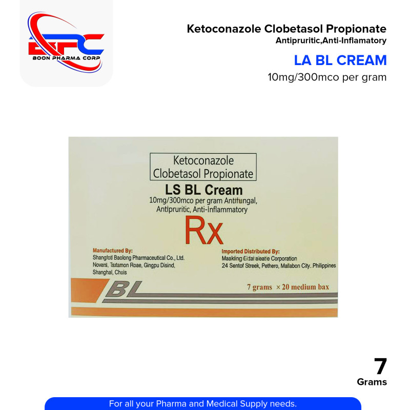BL Ketoconazole Clobetasole Propionate 10mg/500mcg per Gram Antifungal Cream 7g