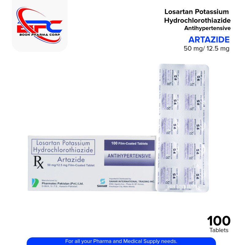 ARTAZIDE Losartan Potassium + Hydrochlorothiazide 50mg/12.5mg Film Coated Tablet 100's