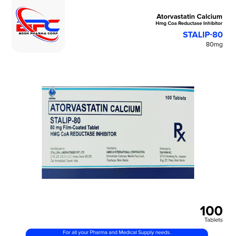 STALIP-80 Atorvastatin Calcium 80mg Film Coated Tablet 100's