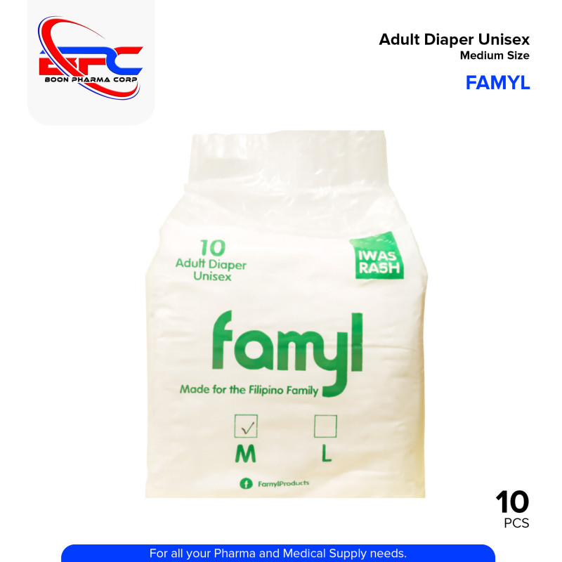 FAMYL Adult Diaper Medium Pieces 10's